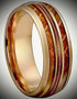 Men 8mm Tungsten Guitar String Whisky Barrel Wood Inlay Engagement Wedding Band